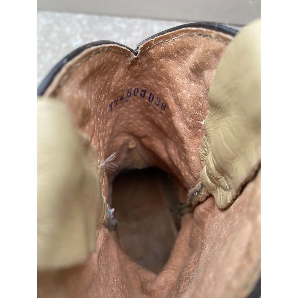 Tierra Blanca Toddler Cowboy Boots Size 9 Tan Faux Croc